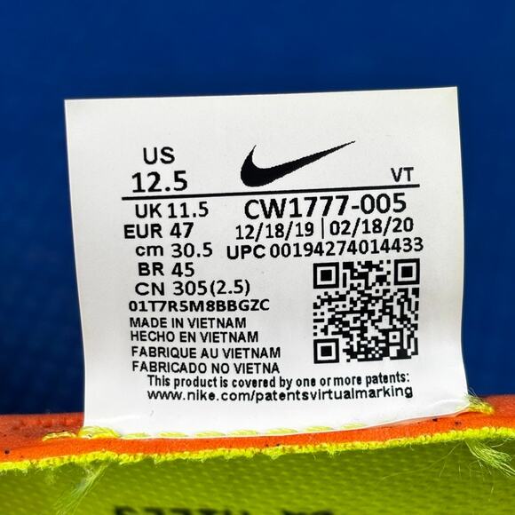 🔴 Nike React Miler Men Size 12.5 Grey Yellow Athletic Running Shoes CW1777-005 - Picture 8 of 8